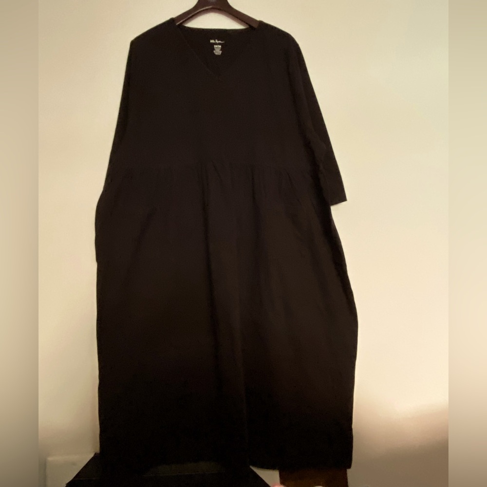 Ulla Popken 3/4 Sleeve Cotton Plus Size Midi Dress